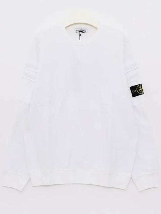 Men's Wappen Patch Cargo Pocket Sweatshirt White - STONE ISLAND - BALAAN 2