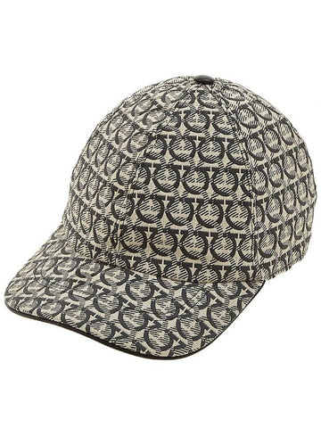 Women's Gancini Pattern Ball Cap 36 0689 BEIGE NERO 0725861 - SALVATORE FERRAGAMO - BALAAN 1