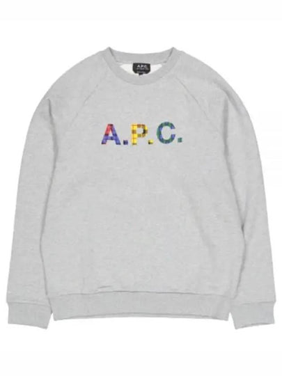 Shaun Tartan Check Logo Sweatshirt Heather Grey - A.P.C. - BALAAN 2