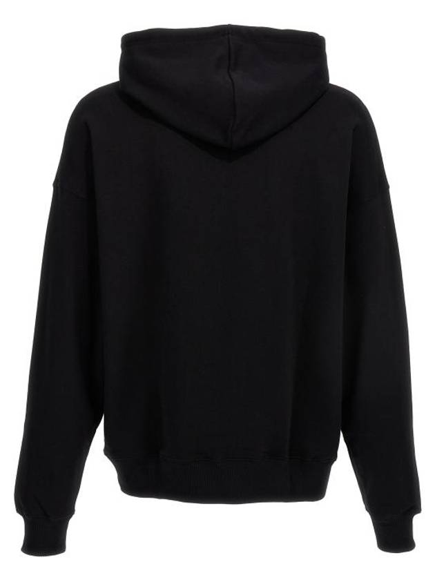 Brushed Logo Cotton Hoodie Black - MSGM - BALAAN 3