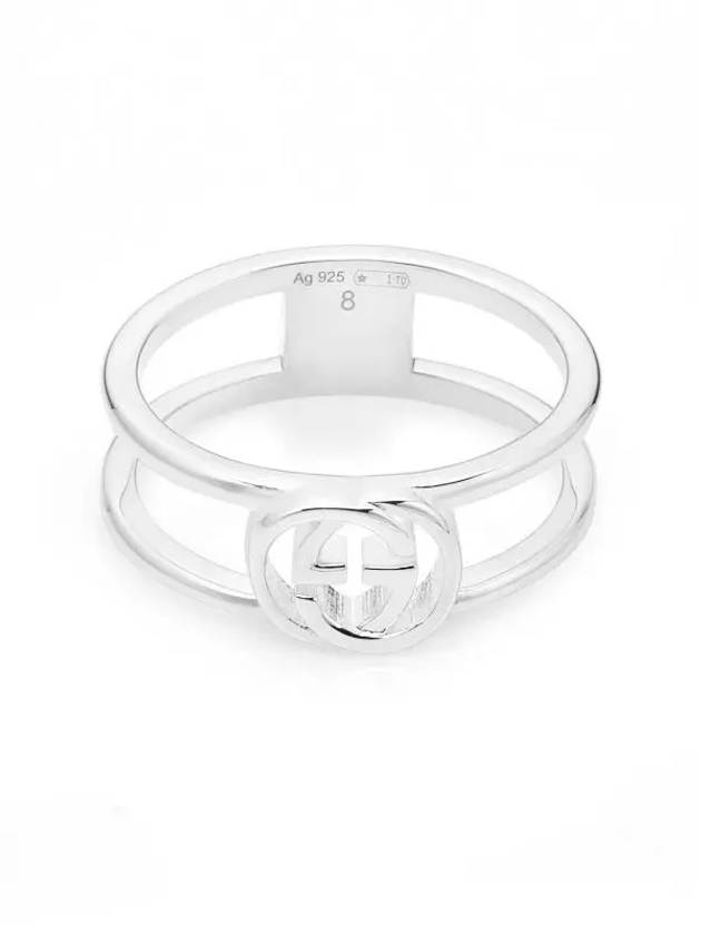 Interlocking GG Thin Open Ring YBC298036001 Silver - GUCCI - BALAAN 3