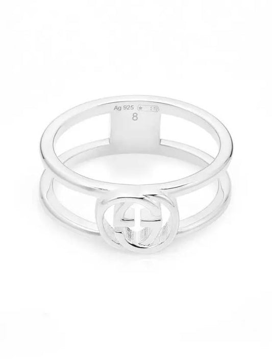 Interlocking GG Thin Open Ring YBC298036001 Silver - GUCCI - BALAAN 2