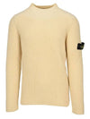 Men's Wappen Patch Wool Knit Top Butter - STONE ISLAND - BALAAN 1