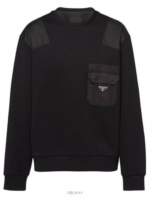 Re nylon detail cotton sweatshirt - PRADA - BALAAN 5