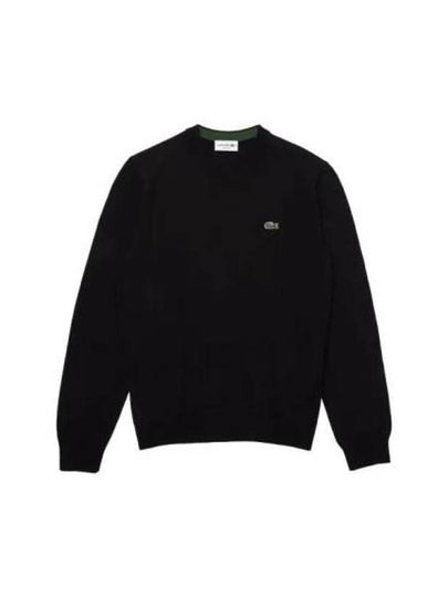 Embroidery Logo Crewneck Cotton Sweatshirt Black - LACOSTE - BALAAN 2