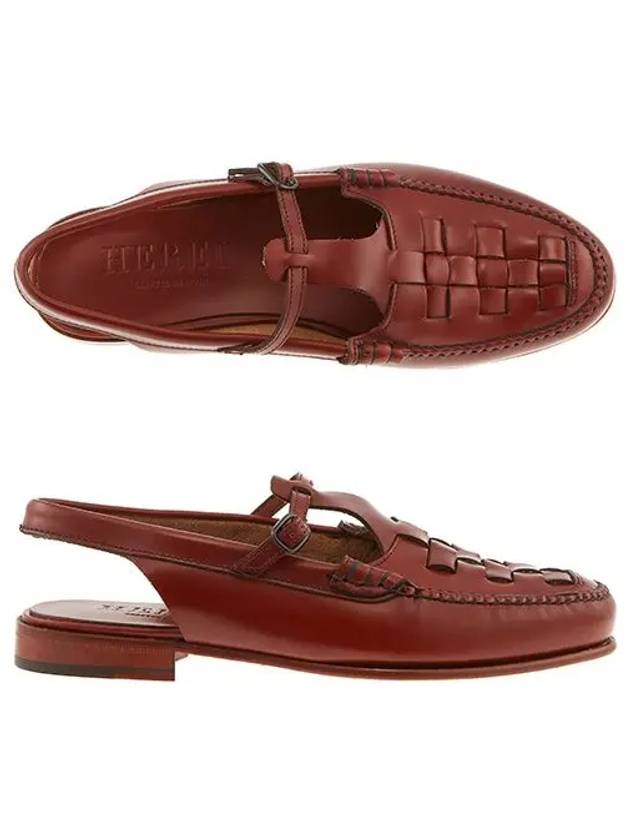 Rocketa Slingback T Bar Loafers Tan - HEREU - BALAAN 3