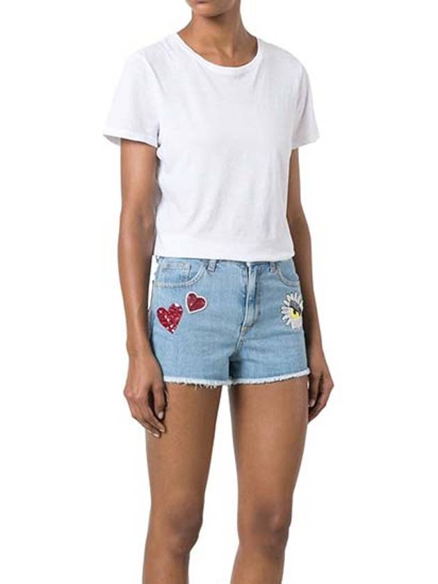 Daisy and Heart Short Denim Pants CFS005 DENIM CFA012 - CHIARA FERRAGNI - BALAAN 8