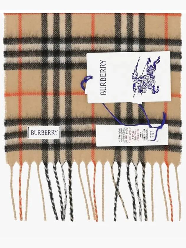 Kids Vintage Check Cashmere Muffler Beige - BURBERRY - BALAAN 4