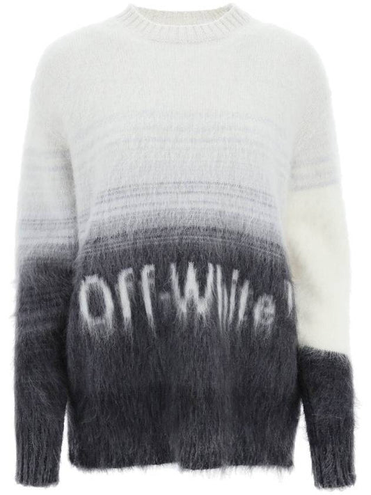 women's logo print gradient knit top white black - OFF WHITE - BALAAN 1