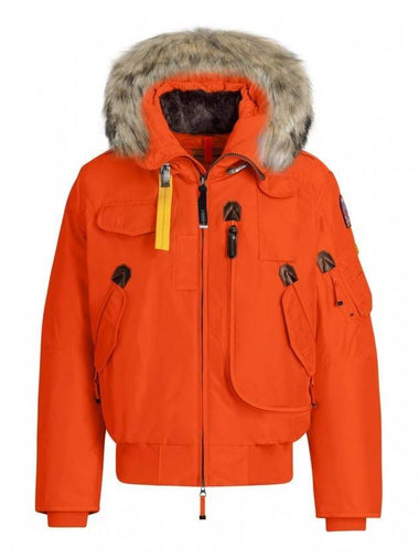 Men's Gobi Hooded Fur Padded Zip-Up Jacket Orange Carat - PARAJUMPERS - BALAAN 1