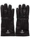 ORB Silver Logo Gloves Black - VIVIENNE WESTWOOD - BALAAN 4