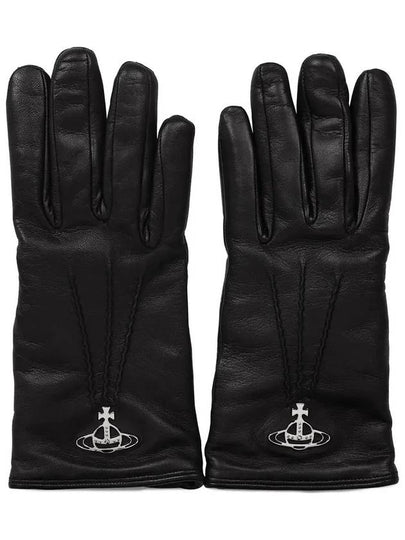 ORB Silver Logo Gloves Black - VIVIENNE WESTWOOD - BALAAN 2