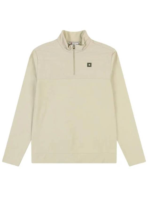 woven color combination half-zip brushed t-shirt OF9103GBBEIGE - ONOFF - BALAAN 2