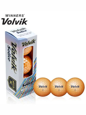 Golf ball Solice metal coating pearl high repulsion orange 3 piece 3 balls - VOLVIK - BALAAN 1