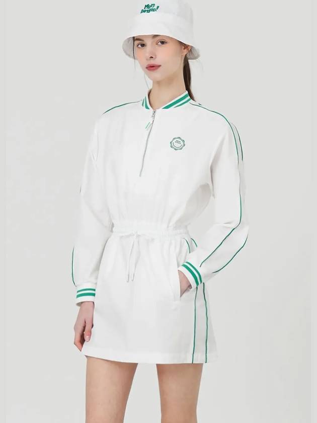 Windbreaker nylon half zip-up long sleeve dress WHITE - MONBIRDIE GOLF - BALAAN 8