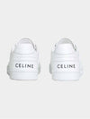 Men's Lace Up Calfskin Low-Top Sneakers Optic White - CELINE - BALAAN 5