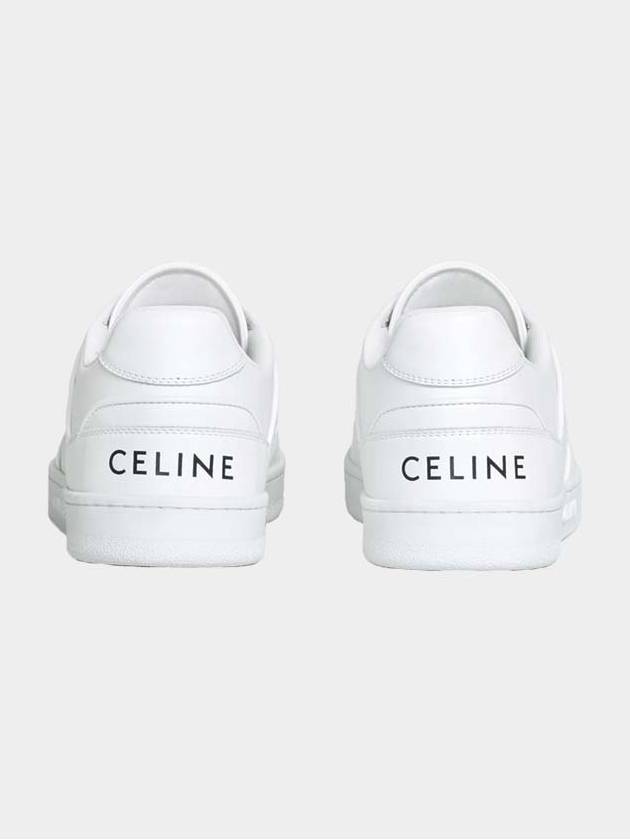 Men's Lace Up Calfskin Low-Top Sneakers Optic White - CELINE - BALAAN 5