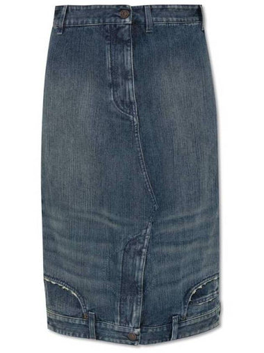 Balenciaga Deconstructed Midi Denim Skirt, Brand Size 36 (US Size 6) - BALENCIAGA - BALAAN 1