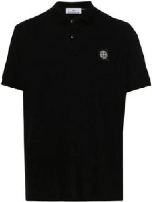 Logo Patch Polo Shirt Black - STONE ISLAND - BALAAN 2