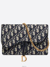 Saddle Chain Oblique Jacquard Pouch Bag Blue - DIOR - BALAAN 2