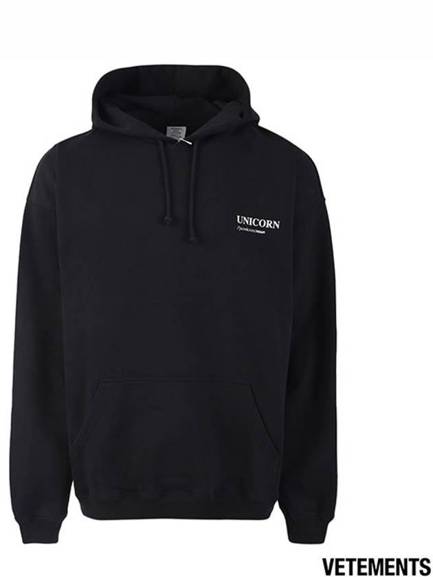 Chest Logo Print Hoodie Black - VETEMENTS - BALAAN 2