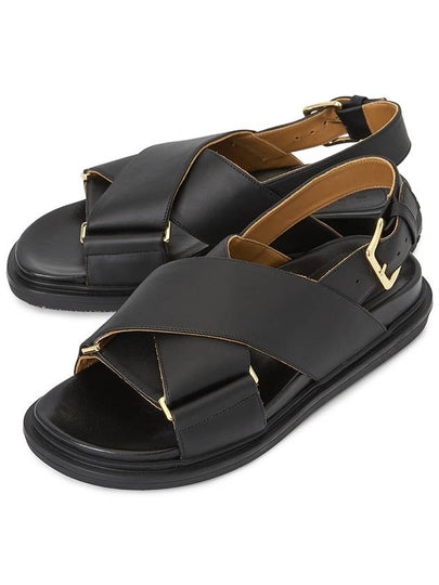 Fussbet Leather Sandals Black - MARNI - BALAAN 2