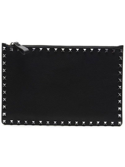 Rockstud Clutch Bag Black - VALENTINO - BALAAN 2