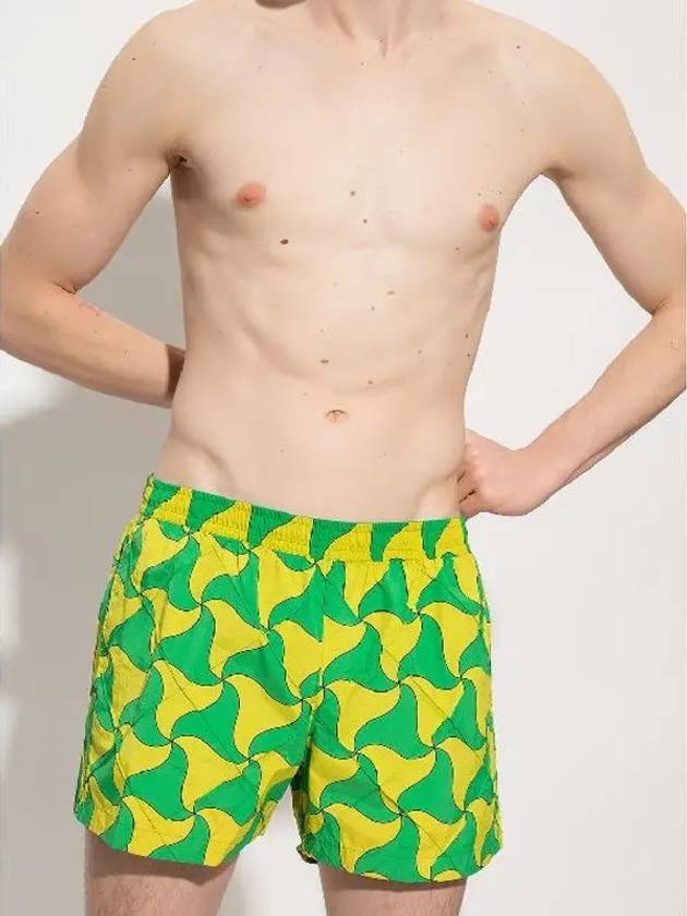 Bottega Veneta Print Tech Triangle Swim Shorts Yellow Green - BOTTEGA VENETA - BALAAN 4