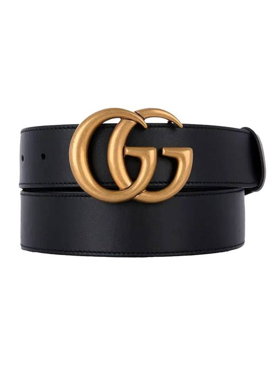 GG Marmont Buckle Leather Belt Black - GUCCI - BALAAN 1
