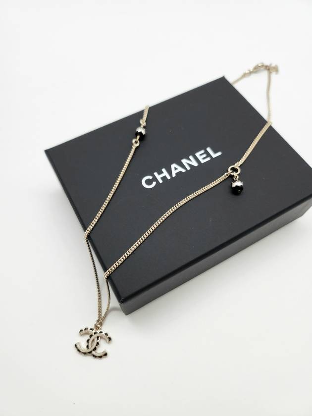 CC logo lace necklace gold black white ABE163 - CHANEL - BALAAN 6