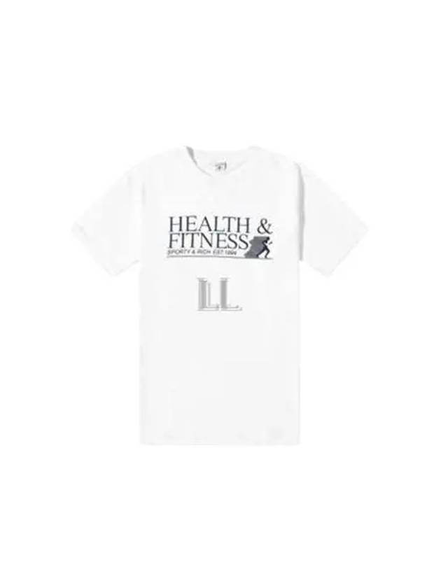 Health Fitness Logo Short Sleeve T-Shirt White - SPORTY & RICH - BALAAN 2