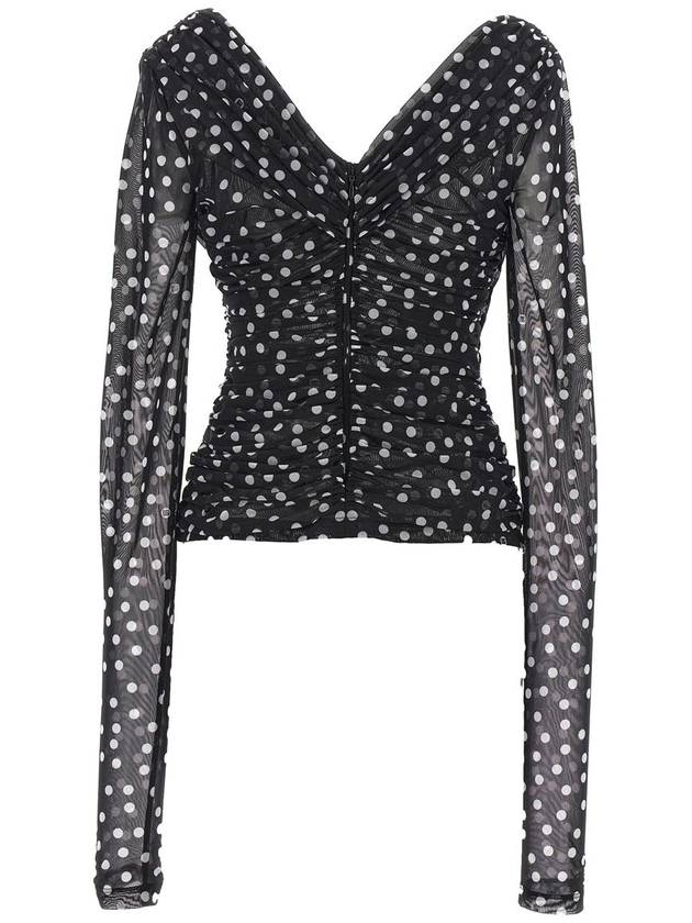 Polka dot tulle top F7AB5TFSRP2 - DOLCE&GABBANA - BALAAN 3