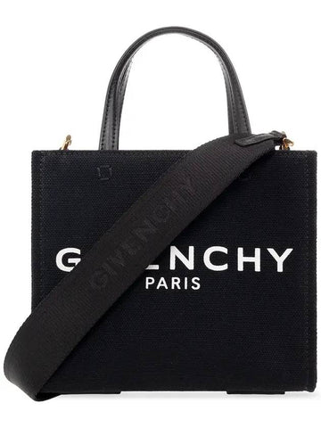 GIVENCHY Mini G-Tote Shopping Bag In Canvas Black BB50N0B1F1 001 - GIVENCHY - BALAAN