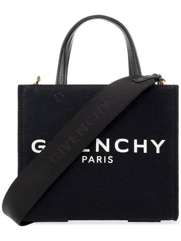 Mini G-Tote Shopping Bag In Canvas Black - GIVENCHY - BALAAN 1
