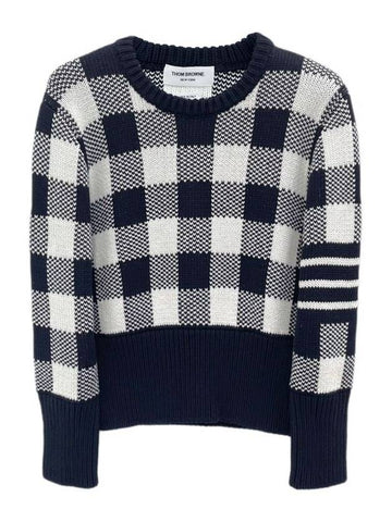 Gingham check knit MKA392A 415 - THOM BROWNE - BALAAN 1