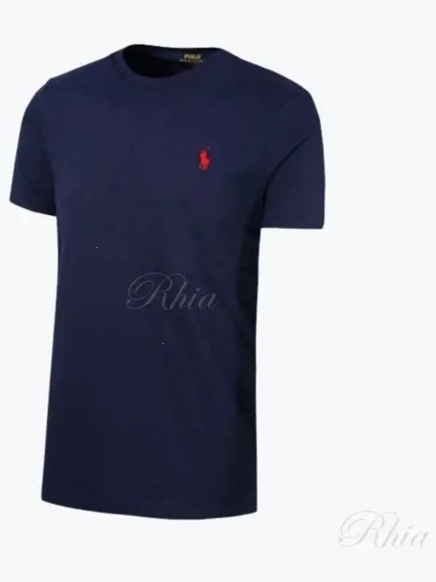 Men's Embroidery Logo Pony Classic Fit Short Sleeve T-Shirt Navy - POLO RALPH LAUREN - BALAAN 2