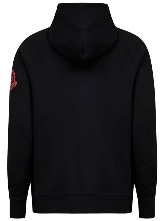 Genius Big Logo Patch Brushed Hood Zipup Black 8G000 10 809KX 999 - MONCLER - BALAAN 3