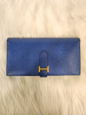 Daol Beomeo Branch Bean Long Wallet Blue U Engraving Condition A - HERMES - BALAAN 1