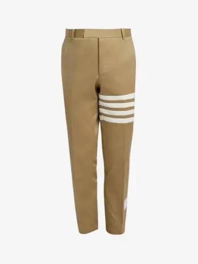 Diagonal Unconstructed Chino Straight Pants Beige - THOM BROWNE - BALAAN 3