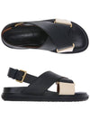 Fussbett Leather Sandals Black White - MARNI - BALAAN 3