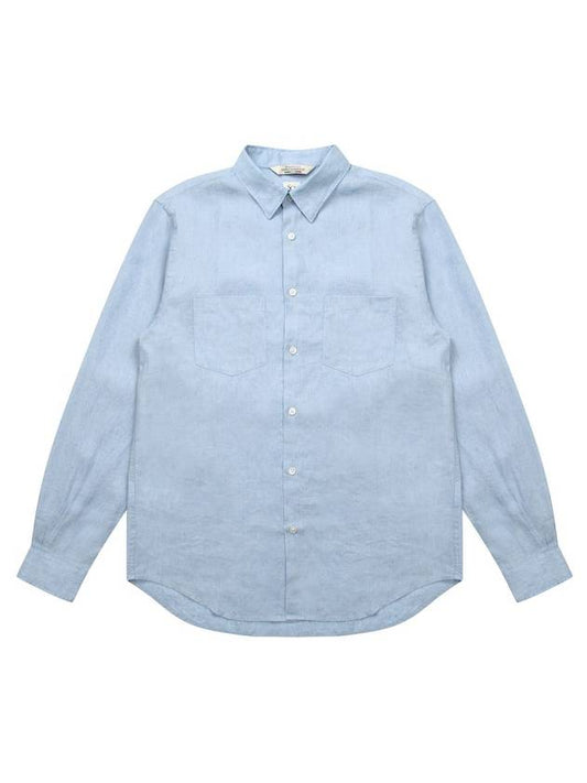 Premium Linen Long Sleeve Shirt Sky Blue - SOLEW - BALAAN 2