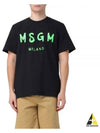 Men's Logo Print Crewneck Short Sleeve T-Shirt Black - MSGM - BALAAN 2