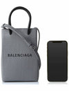 Logo Phone Holder Cross Bag Grey - BALENCIAGA - BALAAN 7