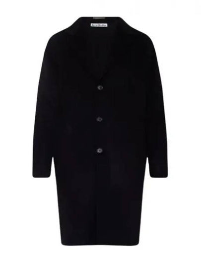 Men's Button Up Single Breasted Coat Black - ACNE STUDIOS - BALAAN 2