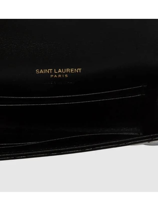 Matelasse Envelope Small Half Wallet Black - SAINT LAURENT - BALAAN 4