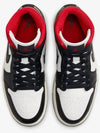 Air Jordan 1 Mid Top Sneakers Black Gym Red - NIKE - BALAAN 5