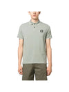 Logo Patch Short Sleeve Polo Shirt Sage Green - STONE ISLAND - BALAAN 1