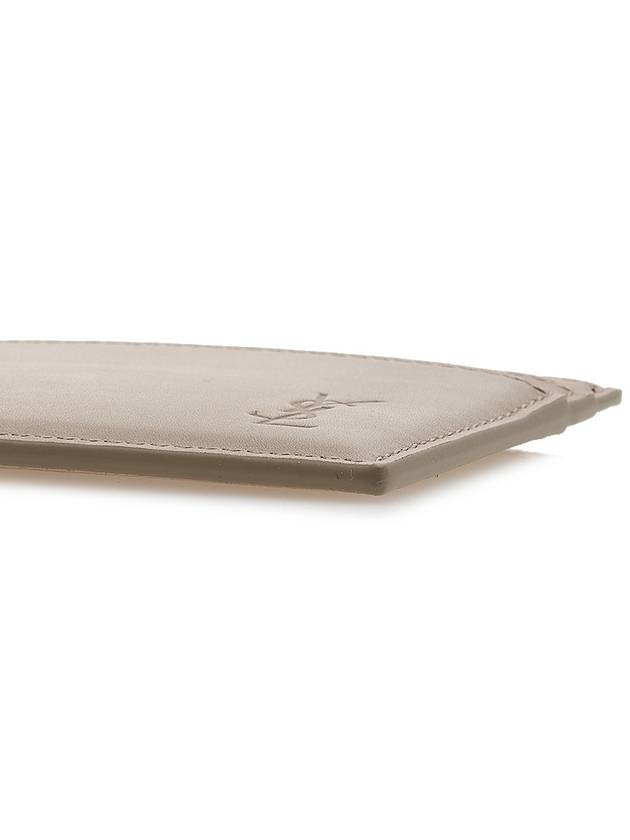 Cassandre Debossed Logo Leather Card Wallet Beige - SAINT LAURENT - BALAAN 9