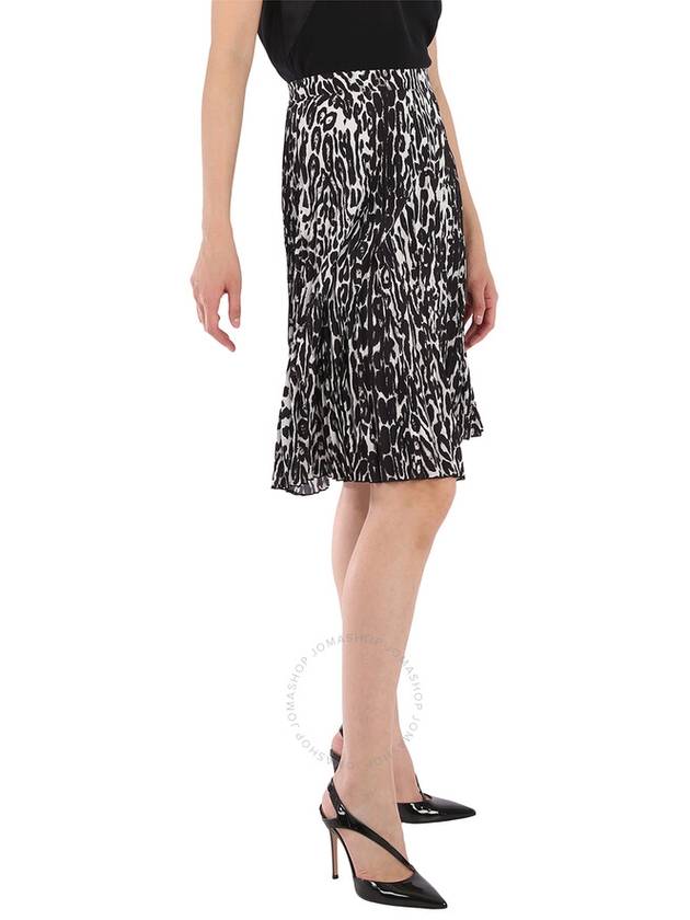 Women's Zebra Pattern Long Pleated Skirt Black - BURBERRY - BALAAN 3