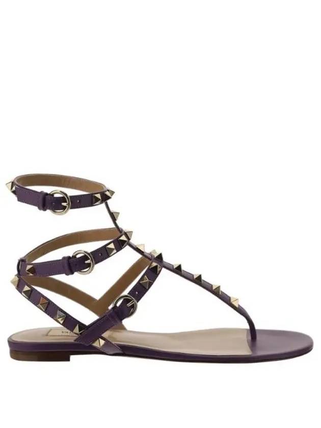 Rockstud ankle strap sandals violet - VALENTINO - BALAAN.